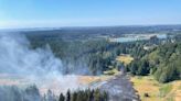 Large brush fire closes state Route 507 near Roy. Drivers asked to avoid the area