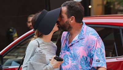 Adam Sandler Shares Kiss with Wife Jackie Before Heading to Play in Pickup Basketball Game in N.Y.C.