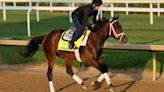 Fierceness runs on the track during the morning training for the Kentucky Derby at Churchill Downs on April 28, 2024, in Louisville, Kentucky.