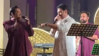 Udit Narayan and Kumar Sanu perform at Anant Ambani, Radhika Merchant’s haldi, sing romantic Shah Rukh Khan songs