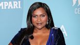 Mindy Kaling Celebrates World Chocolate Day in Orange Ribbed Dress and Strappy Heels