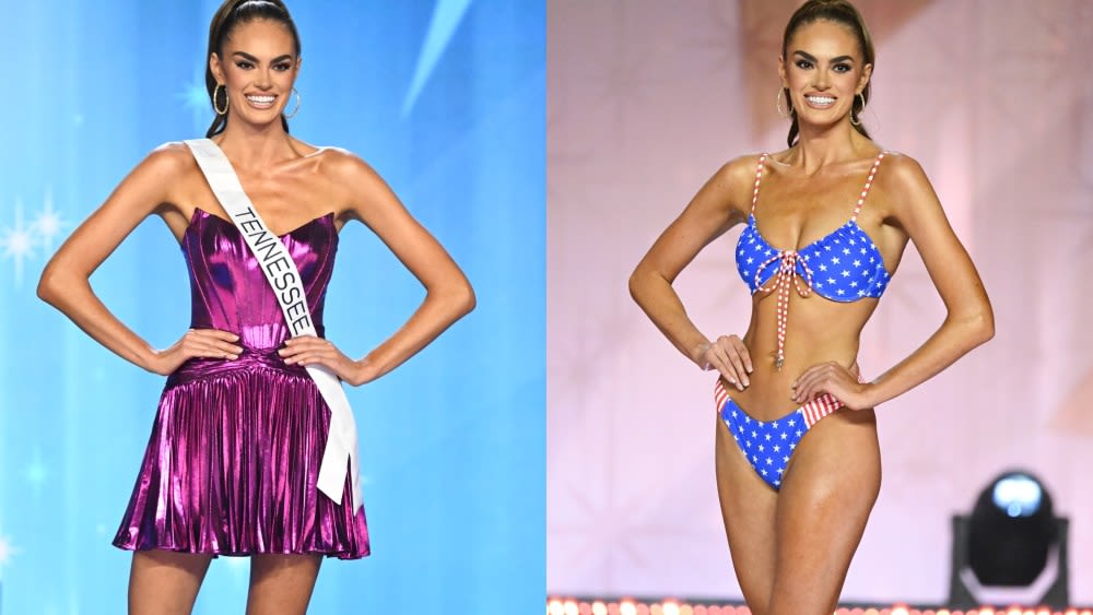 Miss Tennessee, Model Christell Foote’s Looks at Miss USA 2024: Shimmering in Sherri Hill, Star-spangled Swimwear and Old Hollywood Glamour