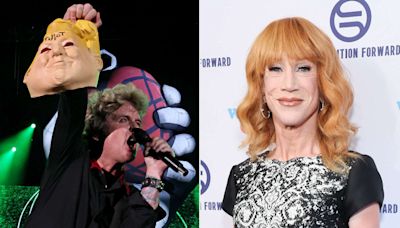 Green Day singer Billie Joe Armstrong holds Donald Trump mask at concert, Kathy Griffin reacts: 'I see you'