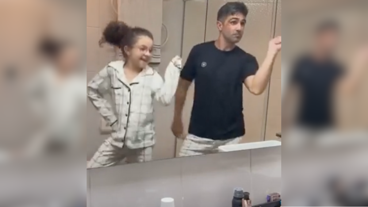 Father-Daughter Dance Duo "Shake It Off" During Perfectly Choreographed Bedtime Routine