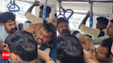 Passengers come to blows inside overcrowded Bengaluru metro train | Bengaluru News - Times of India