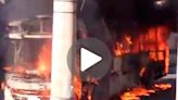 VÍDEO: Ônibus do transporte coletivo é tomado por fogo na Zona Sul