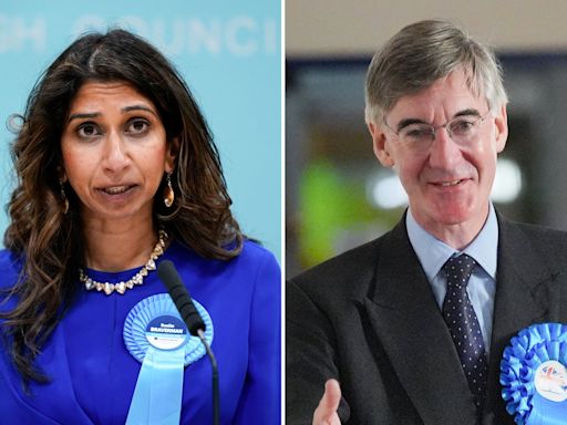 Suella Braverman and Jacob Rees-Mogg deliver assessment of Tory election defeat at PopCon event - live