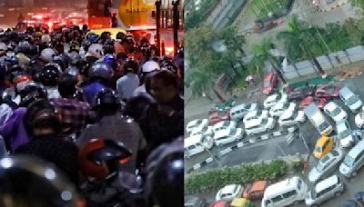 Bengaluru Traffic: Heavy Rains Cause Major Traffic Snarl Along ORR, RMZ EcoWorld, Mahadevpura