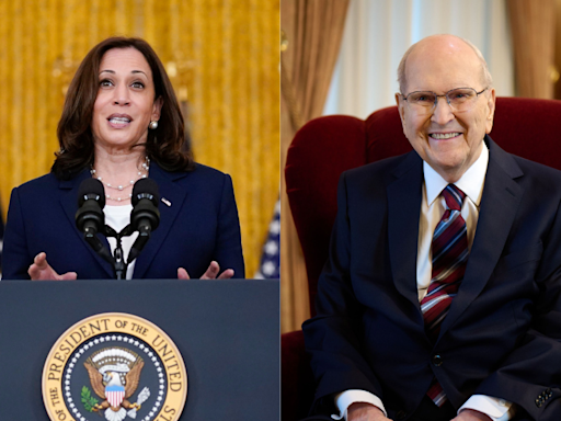 LDS leader Russell Nelson and Kamala Harris share an influential mutual friend. He says both keep ‘their eyes on Jesus.’