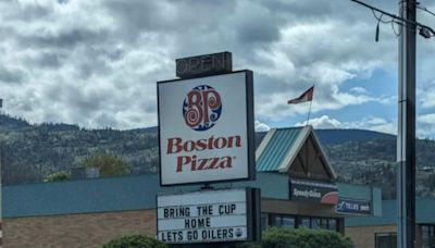 ‘Let’s Go Oilers’: Controversy erupts over sign at Penticton’s Boston Pizza