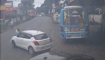 VIDEO: Kerala Cop Flees Petrol Pump With Employee Clinging Onto Car's Bonnet