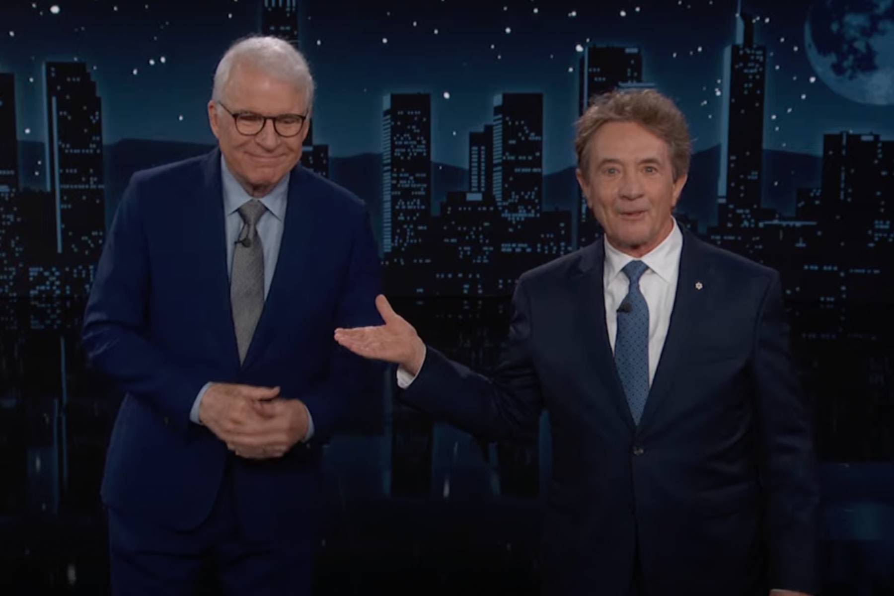 Steve Martin Interrupts Martin Short on First Night Guest Hosting for Kimmel