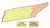 What time is it in Tennessee? Nashville is in Central Time, but not all the state is