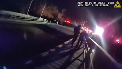 New bodycam video shows moment rescuers pull man to safety after surviving Baltimore bridge collapse