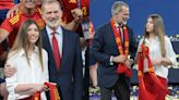 ... Sofia of Spain Favors Patriotic Suiting in National Flag Colors at 2024 Euro Final Match Alongside King Felipe VI...