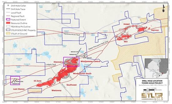 STLLR Gold Intersects 1.10 g/t Au over 74.00 m (Including 2.06 g/t Au over 29.60 m) at the Last Chance Zone at the Tower Gold Project | Invezz