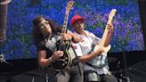 Watch Tom Morello and Slash battle for six-string supremacy as they perform Interstate 80 live for the first time