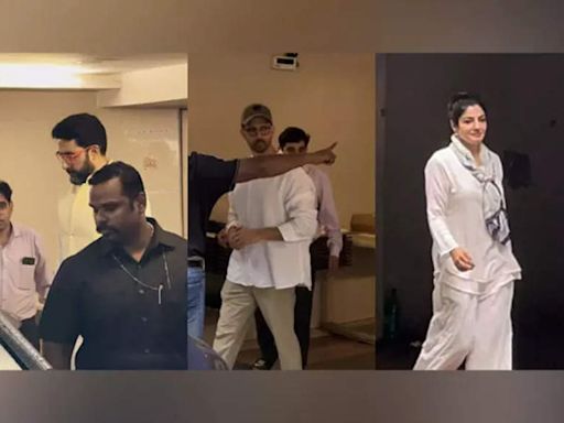 Abhishek Bachchan, Hrithik Roshan, Raveena Tandon and others pay visit to Farah Khan after her mother Menaka Irani passes away | - Times of India