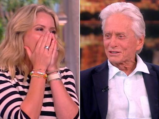 Michael Douglas says Catherine Zeta-Jones makes him 'drop the trou and whip it out' when she beats him at golf