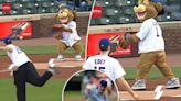 Zach Edey’s wildly off-target first pitch left Cubs mascot stunned