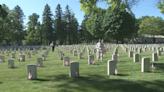 Flags placed at Woodlawn National Cemetery for Memorial Day