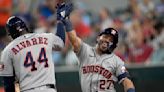 Dubón and Altuve go back-to-back twice, Astros hit 5 homers in 13-6 win over Rangers