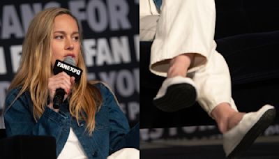 Brie Larson Showcases Laid-Back Style in Slip-On Sneakers at Fan Expo 2024