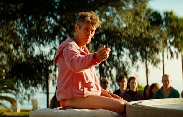 Playing a sex cult leader, Willem Dafoe dons a pair of bright orange Speedos in ‘Kinds of Kindness’