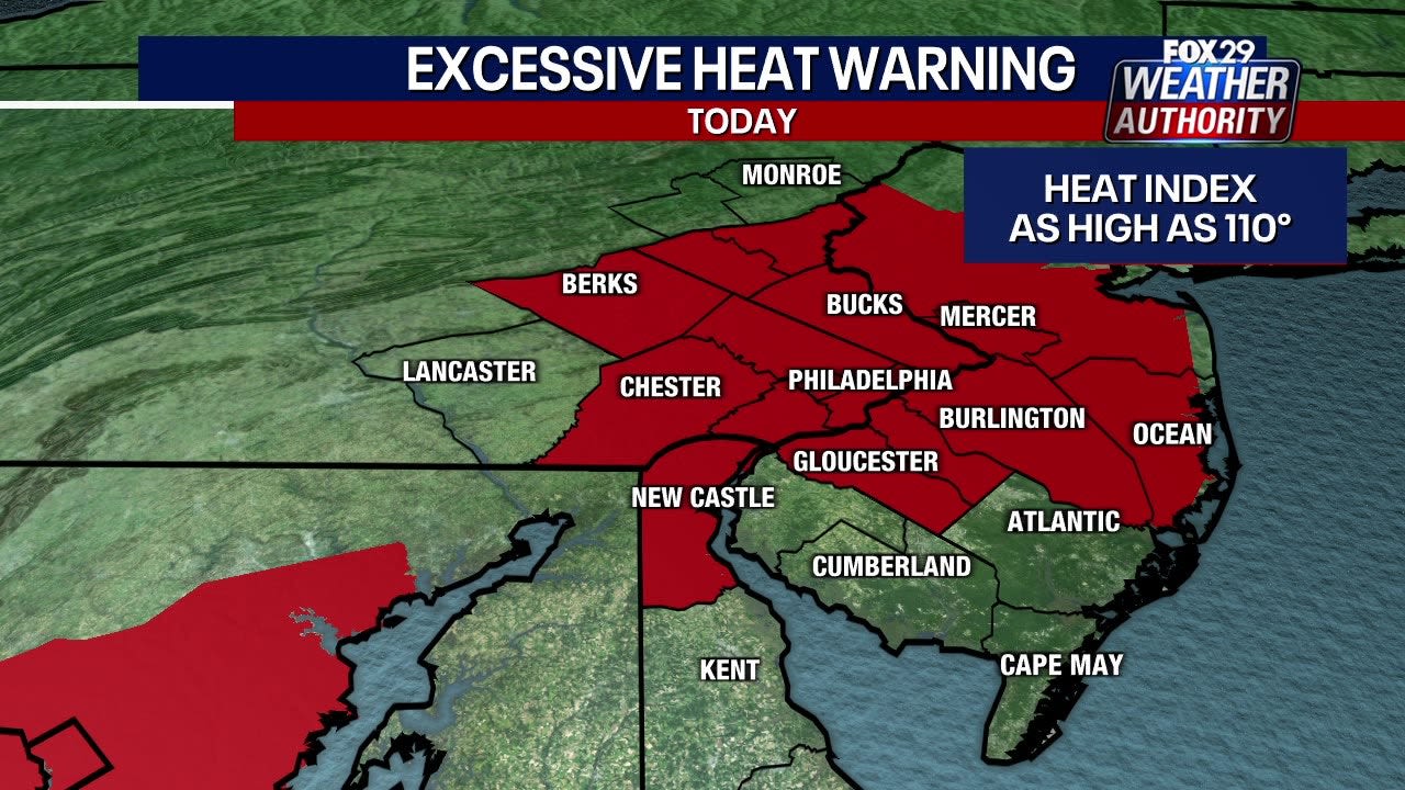 Philadelphia weather: Excessive heat warning as heat index climbs to 110 degrees