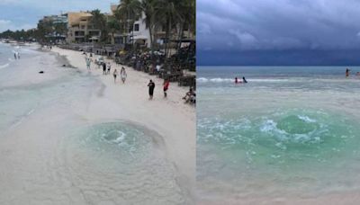 ¿Qué es un ojo de agua? Captan en video este increíble fenómeno en Playa del Carmen