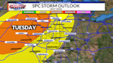 WEATHER NOW: Hot Sunday in store with severe weather chances returning Tuesday