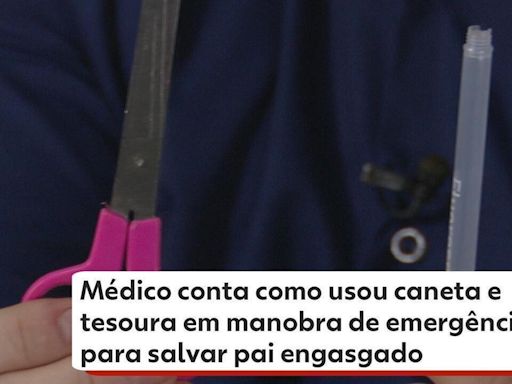 Médico usa caneta e tesoura em manobra de emergência para salvar pai engasgado, em Foz do Iguaçu