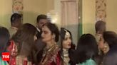 ... Merchant wedding: Aishwarya Rai Bachchan, daughter Aaradhya and Rekha greet each other with warm hugs and kisses | Hindi Movie News - Times of India