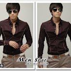 【Men Star】韓版高質感流線修身襯衫 / 西裝襯衫 男 / 媲美 g2000 stage uniqlo lativ
