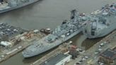 Battleship New Jersey returns to Camden Waterfront after dry-dock repairs