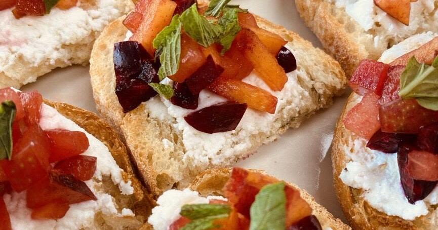 Crostini has a few basic components. First, toasted tidbits of bread – most times folks just slice up a baguette and call it good, but why not use olive-studded ciabatta or whole wheat sourdough with walnuts? Layers of flavor is the name of the game.