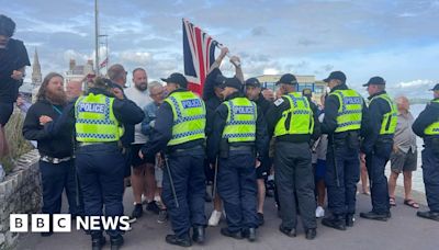 Weymouth: Man arrested as protest groups separated by police