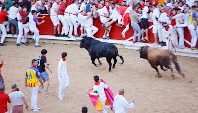 Primer encierro de San Fermín 2024 | Los toros de La Palmosilla estrenan los encierros de 2024 con escenas inéditas en la plaza