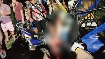 Choque de tráiler con trimóvil deja dos fallecidos y dos niños heridos de gravedad