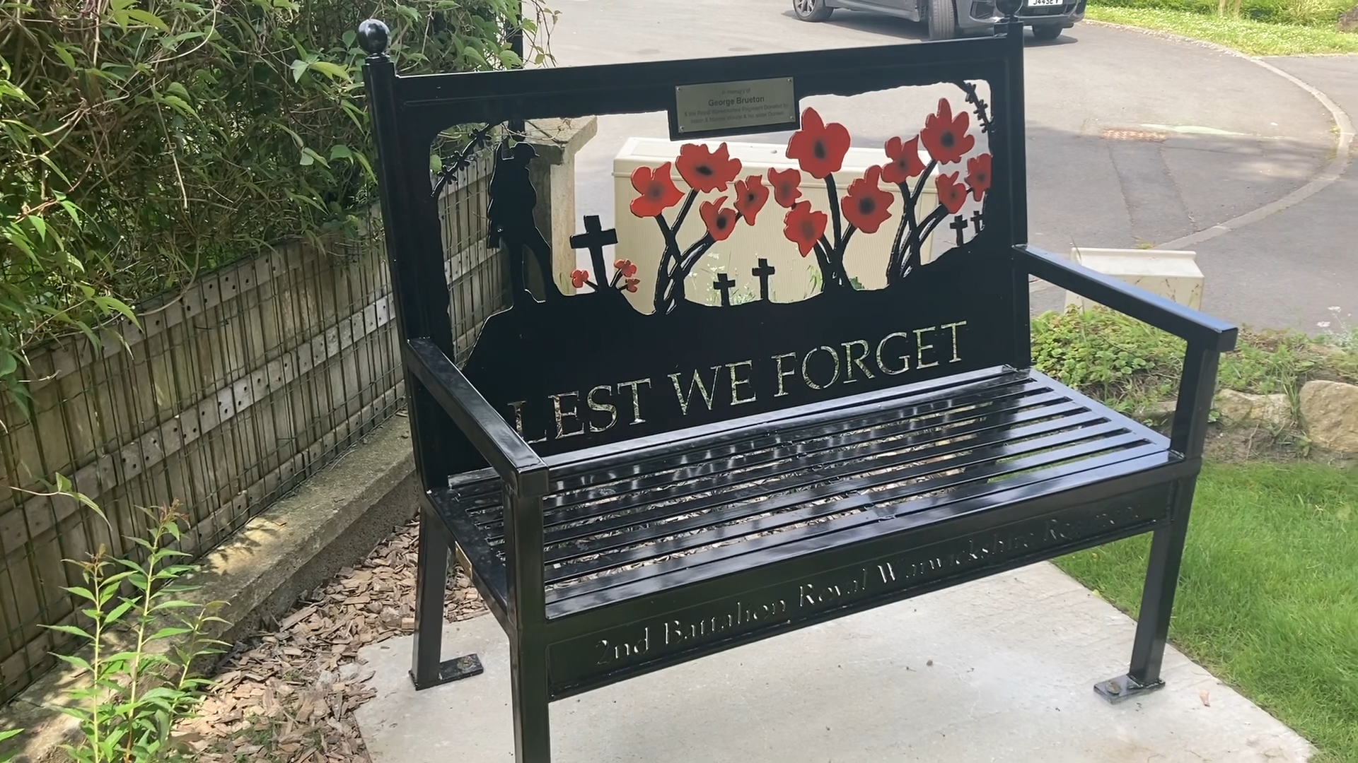 Memorial bench honours Warwickshire D-Day soldiers