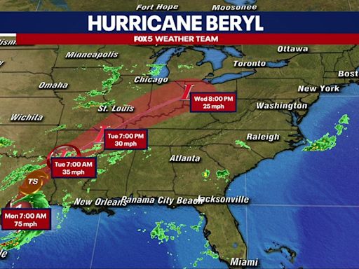 Beryl path tracker: Could hurricane remnants impact DC this week?