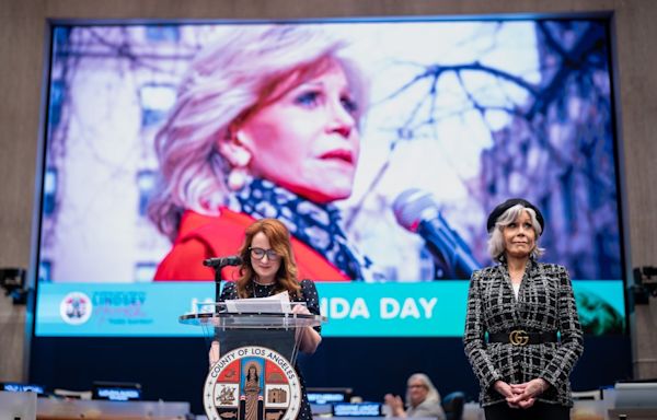 Jane Fonda Day declared in LA County; she pushes for action on climate crisis