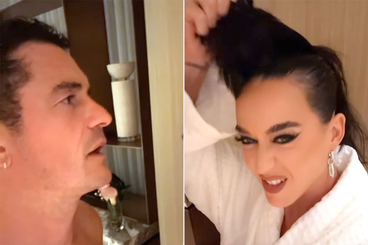 Katy Perry Tells Orlando Bloom ‘This Bang Isn’t Real, but My Love for You Is’ as She Rips Off Wig in Funny Video