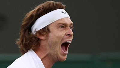 Watch: Andrey Rublev hits himself seven times in a row during Wimbledon defeat