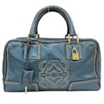 【二手名牌BRAND OFF】LOEWE 綠色 亮皮 Amazona 手提包