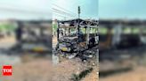 GMCBL bus catches fire on way to depot | Gurgaon News - Times of India