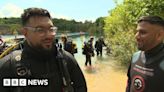 Blind group's first dive with trailblazer scuba diver