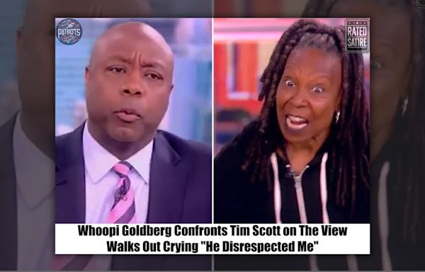 Fact Check: Claims That Whoopi Goldberg Confronted Tim Scott on 'The View' and Walked Out Crying Started as Satire