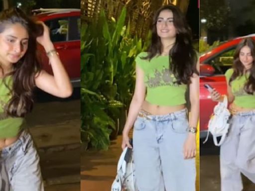 Palak Tiwari channels her inner GenZ in her green crop top and boyfriend jeans; WATCH