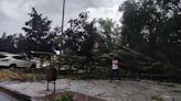 Una fuerte tormenta con gran aparato eléctrico causa destrozos en la Comarca de Pamplona
